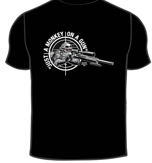 Monkey On A Gun-T-Small Only